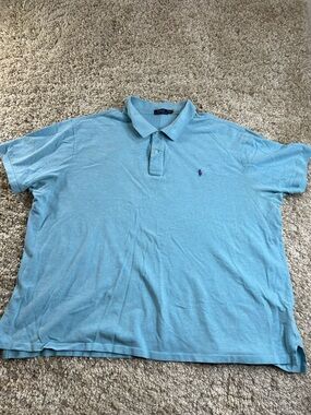 Ralph Lauren Men’s Sky Blue Polo Shirt with Embroidered Pony